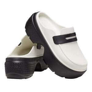 Crocs Stomp Loafer White Linen Black Shoes Womens 9 Mens 7